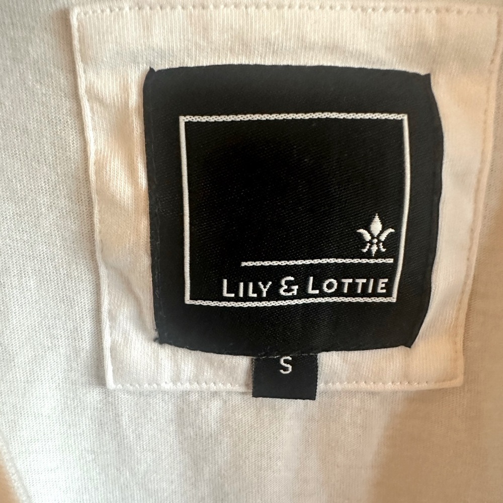Lily & Lottie Cow Grid Graphic Tee White Short Sleeve Womens Size Small - Picture 6 of 10